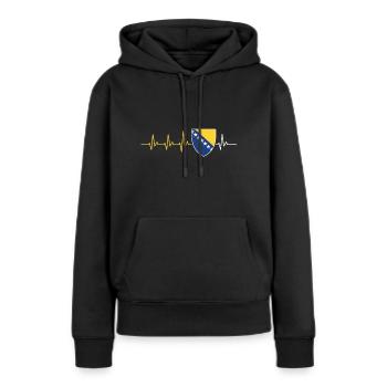 BOSNIA FLAGGE HEART STROKE BOSNA BALKAN GIFT - Women’s Premium Organic Hoodie - black - Front - Julia (174cm)