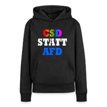 Csd statt afd - Frauen Premium Bio Hoodie - Schwarz - Vorne - Julia (174cm)