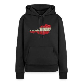 Autriche patrie Glitter Rouge Blanc Rouge fierté - Sweat à capuche Premium bio Femme - noir - Devant - Julia (174cm)