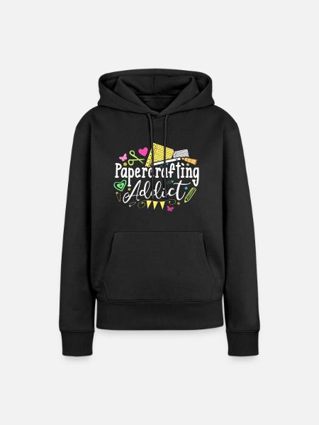 Papercrafting Addict - Frauen Premium Bio Hoodie - Schwarz