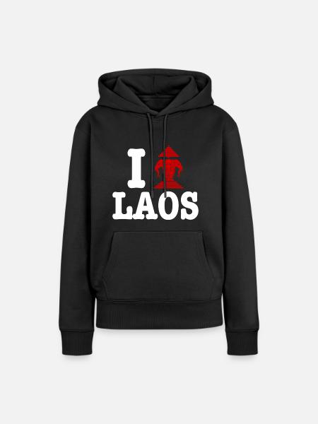 Ich Erawan (Liebe) Laos - Frauen Premium Bio Hoodie - Schwarz