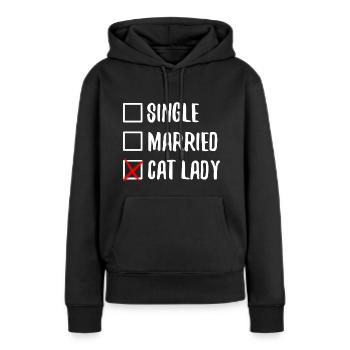 Single Married Cat Lady Geschenkidee Katzenmama - Frauen Premium Bio Hoodie - Schwarz - Vorne - Julia (174cm)