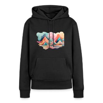 Entwurf - Frauen Premium Bio Hoodie - Schwarz - Vorne - Julia (174cm)
