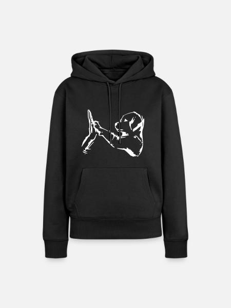 hund gibt 5 - high five - Frauen Premium Bio Hoodie - Schwarz