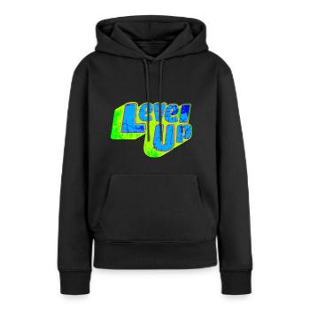 Passez au niveau supérieur - Sweat à capuche Premium bio Femme - noir - Devant - Julia (174cm)