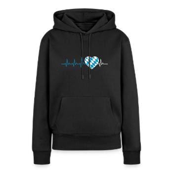HEARTBEAT BAVARIA BAVARIAN HEART BLASON CADEAU - Sweat à capuche Premium bio Femme - noir - Devant - Julia (174cm)