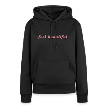 Feel Beautiful - Frauen Premium Bio Hoodie - Schwarz - Vorne - Julia (174cm)