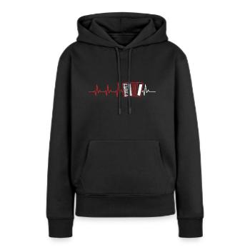 ACCORDÉON POULS STYRIE - Sweat à capuche Premium bio Femme - noir - Devant - Julia (174cm)