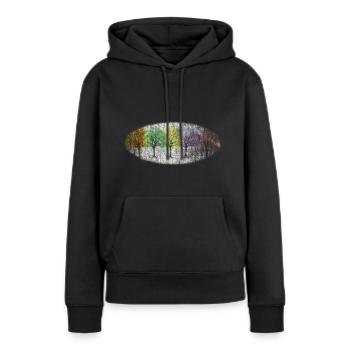 bunt winter wald winterwald - Frauen Premium Bio Hoodie - Schwarz - Vorne - Julia (174cm)