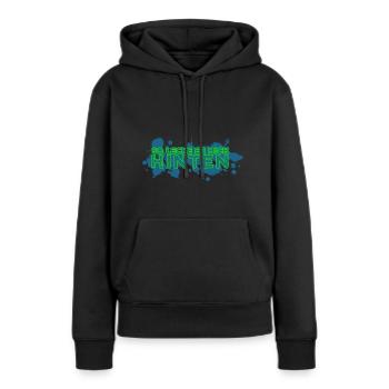 Lécher le cul me lécher - Sweat à capuche Premium bio Femme - noir - Devant - Julia (174cm)