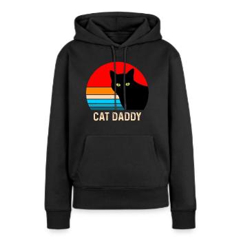 Cat Daddy - Sweat à capuche Premium bio Femme - noir - Devant - Julia (174cm)