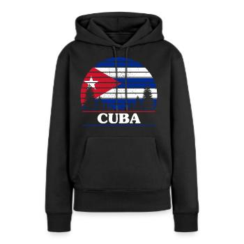 Cuba - Sweat à capuche Premium bio Femme - noir - Devant - Julia (174cm)