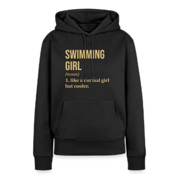 Schwimmen Schwimmen Schwimmen Schwimmen - Frauen Premium Bio Hoodie - Schwarz - Vorne - Julia (174cm)