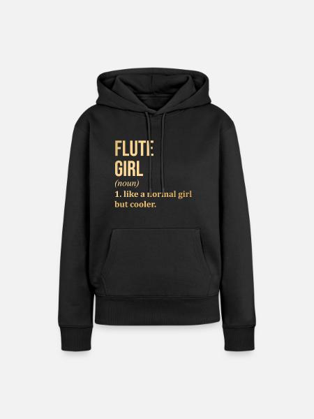 Flûte Flûte Flûte Flûte - Sweat à capuche Premium bio Femme - noir