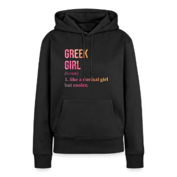 Grèce Grèce Grèce - Sweat à capuche Premium bio Femme - noir - Devant - Julia (174cm)