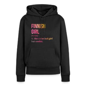 Finlande Finlande Finlande - Sweat à capuche Premium bio Femme - noir - Devant - Julia (174cm)