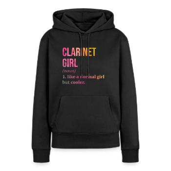 Clarinette Clarinette Clarinette - Sweat à capuche Premium bio Femme - noir - Devant - Julia (174cm)