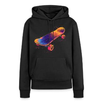 Skateboard Illustration - Frauen Premium Bio Hoodie - Schwarz - Vorne - Julia (174cm)