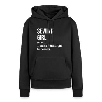 Couture Couture Couture - Sweat à capuche Premium bio Femme - noir - Devant - Julia (174cm)