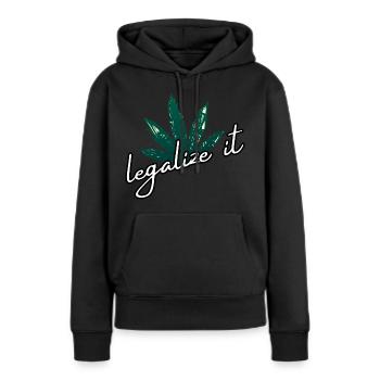 Légaliser la marijuana Cannabis Weed Ganja Mary Jane - Sweat à capuche Premium bio Femme - noir - Devant - Julia (174cm)