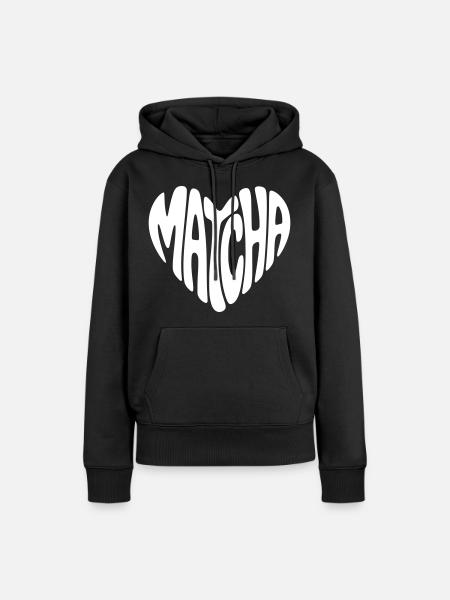 Matcha Herz - Frauen Premium Bio Hoodie - Schwarz