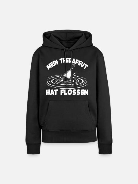 Angler Humor - Frauen Premium Bio Hoodie - Schwarz