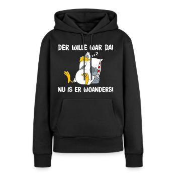 Der Wille war da - Frauen Premium Bio Hoodie - Schwarz - Vorne - Julia (174cm)