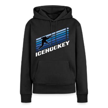 hockey sur glace hockey sur glace sports d’hiver pénalité rondelle - Sweat à capuche Premium bio Femme - noir - Devant - Julia (174cm)