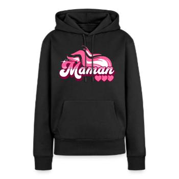 Flamme Cadeau Meilleure Maman - Sweat à capuche Premium bio Femme - noir - Devant - Julia (174cm)