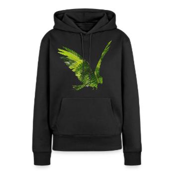 Forêt tropicale perroquet - Sweat à capuche Premium bio Femme - noir - Devant - Julia (174cm)