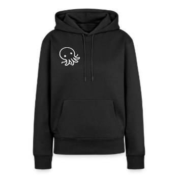 Liegender Oktopus One Line Meeresmotiv - Frauen Premium Bio Hoodie - Schwarz - Vorne - Julia (174cm)