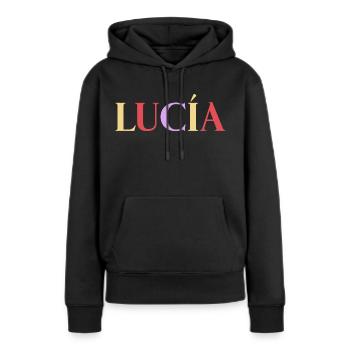 Name Spanierin Lucía - Frauen Premium Bio Hoodie - Schwarz - Vorne - Julia (174cm)