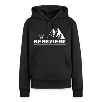 bergziege alpin bergwandern bergziel via ferrata - Frauen Premium Bio Hoodie - Schwarz - Vorne - Julia (174cm)