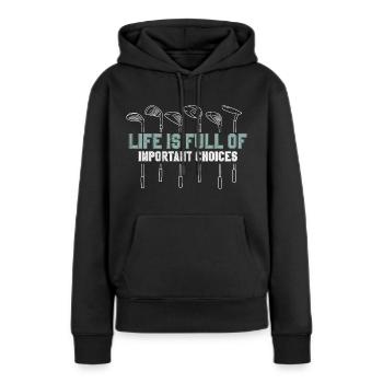 Golf Golfschläger - Frauen Premium Bio Hoodie - Schwarz - Vorne - Julia (174cm)