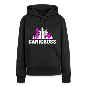 canicross chien chien dresser le sport canin - Sweat à capuche Premium bio Femme - noir - Devant - Julia (174cm)