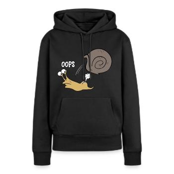 Schnecke oops - Frauen Premium Bio Hoodie - Schwarz - Vorne - Julia (174cm)