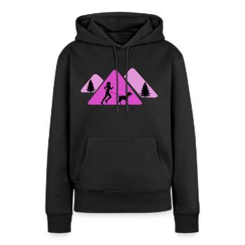 canicross laufen mit hund zughund hundetrainer - Frauen Premium Bio Hoodie - Schwarz - Vorne - Julia (174cm)
