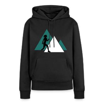 Trailrun Sportgehen Geher Trail Marathon - Frauen Premium Bio Hoodie - Schwarz - Vorne - Julia (174cm)