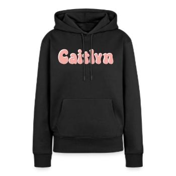 Girl Name Caitlyn Retro First Name Caitlyn Couple - Women’s Premium Organic Hoodie - black - Front - Julia (174cm)