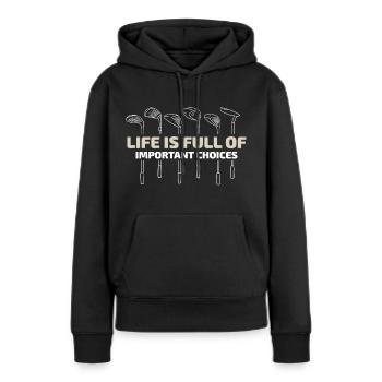 Golf Golfschläger - Frauen Premium Bio Hoodie - Schwarz - Vorne - Julia (174cm)