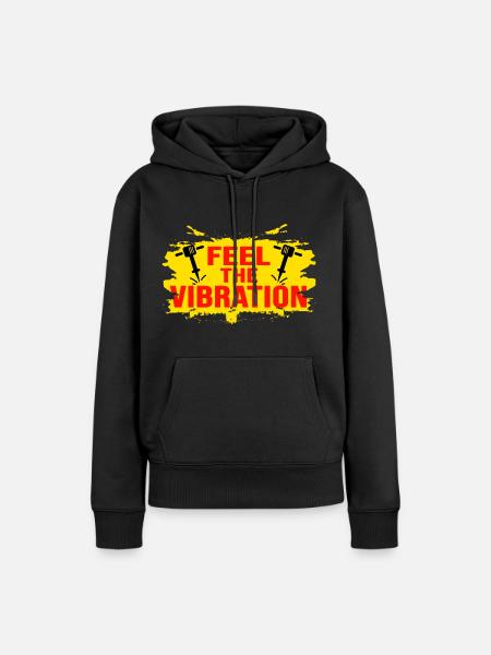 presslufthammer straßenbau vibration hausbau - Frauen Premium Bio Hoodie - Schwarz