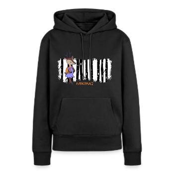 wandern Wanderschuhe wanderstock wanderfreunde - Frauen Premium Bio Hoodie - Schwarz - Vorne - Julia (174cm)