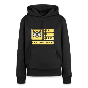 posez-moi des questions sur l’entomologie - Sweat à capuche Premium bio Femme - noir - Devant - Julia (174cm)