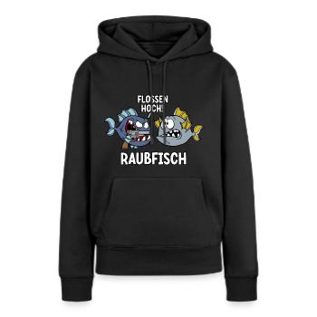 Raubfisch - Frauen Premium Bio Hoodie - Schwarz - Vorne - Julia (174cm)