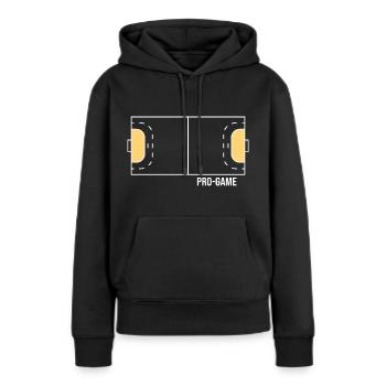Handball Handballfeld Sprungwurf Handballhalle - Frauen Premium Bio Hoodie - Schwarz - Vorne - Julia (174cm)