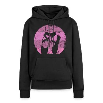 Ballettschuhe Retro Kreis Used Symbol - Frauen Premium Bio Hoodie - Schwarz - Vorne - Julia (174cm)