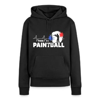 Paintball Gotcha Joueur de paintball - Sweat à capuche Premium bio Femme - noir - Devant - Julia (174cm)