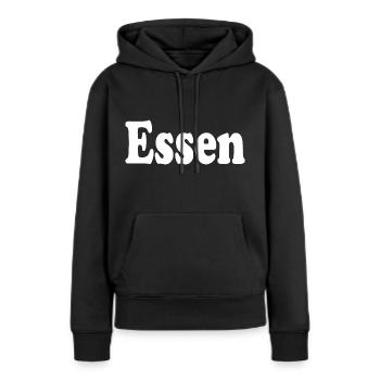 manger - Sweat à capuche Premium bio Femme - noir - Devant - Julia (174cm)