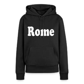Rome Rome - Sweat à capuche Premium bio Femme - noir - Devant - Julia (174cm)