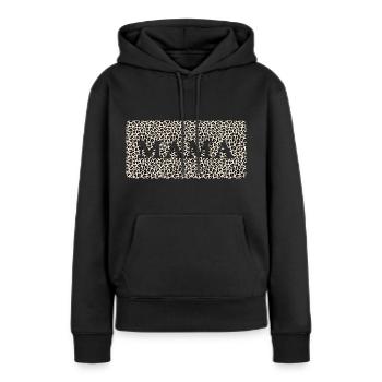 Mom "mom straight leopard" mom - Women’s Premium Organic Hoodie - black - Front - Julia (174cm)